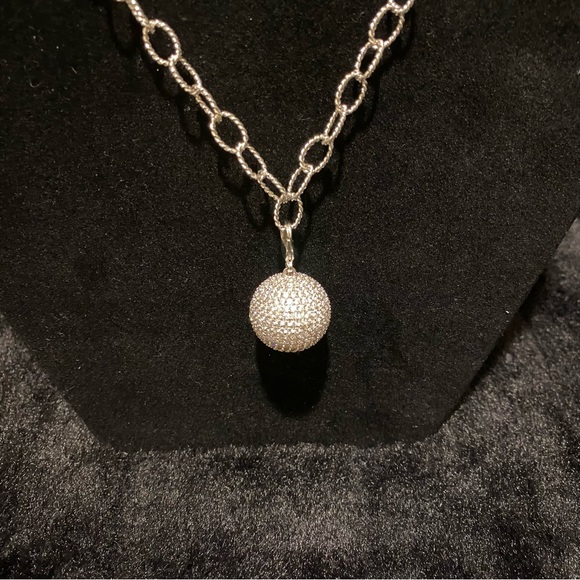 Jewelry - CZ round charm ball 1” with 36” chain